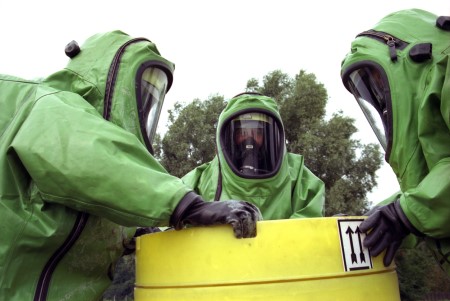 Workers with hazardous materials